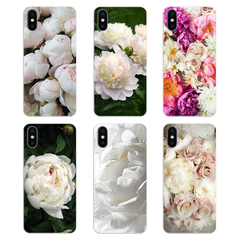 Sweet peony White flowers For LG G7 Q6 Q7 Q8 Q9 V30 X Power 2 3 OnePlus 3T 5T 6T Soft Transparent Cases Covers |