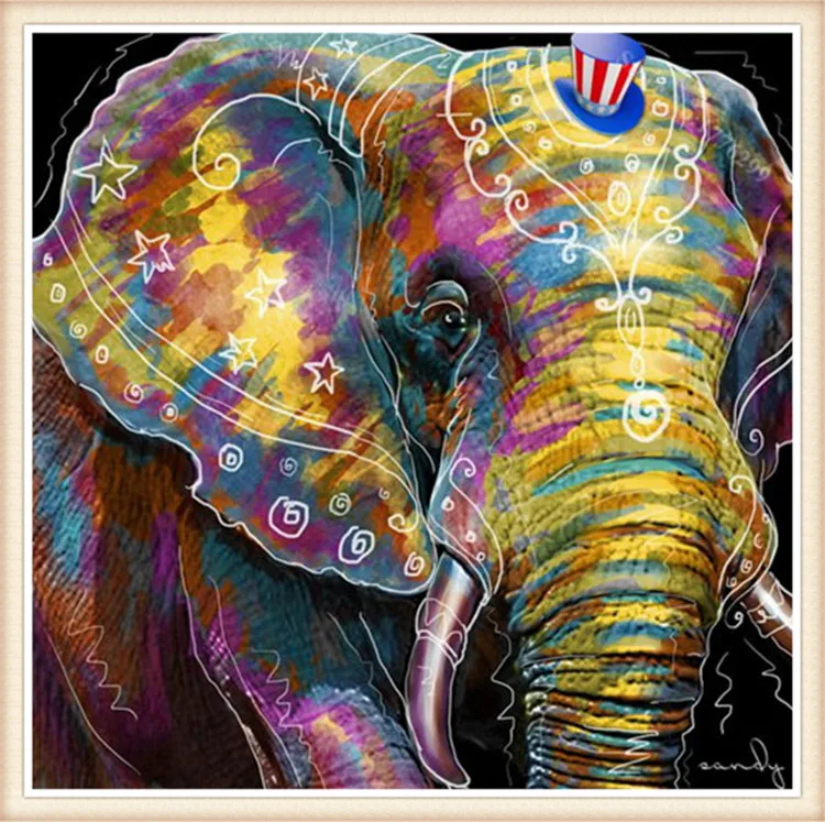 

Elephant Diamond embroidery Diy diamond Painting Cross Stitch painting square 5D Needlework diamond Mosaic Home Decoration