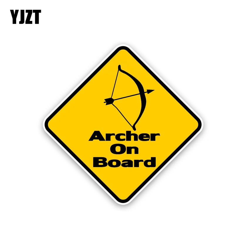 

YJZT 15.4CM*15.4CM Archer On Board PVC Funny Car Sticker Decal 12-40221