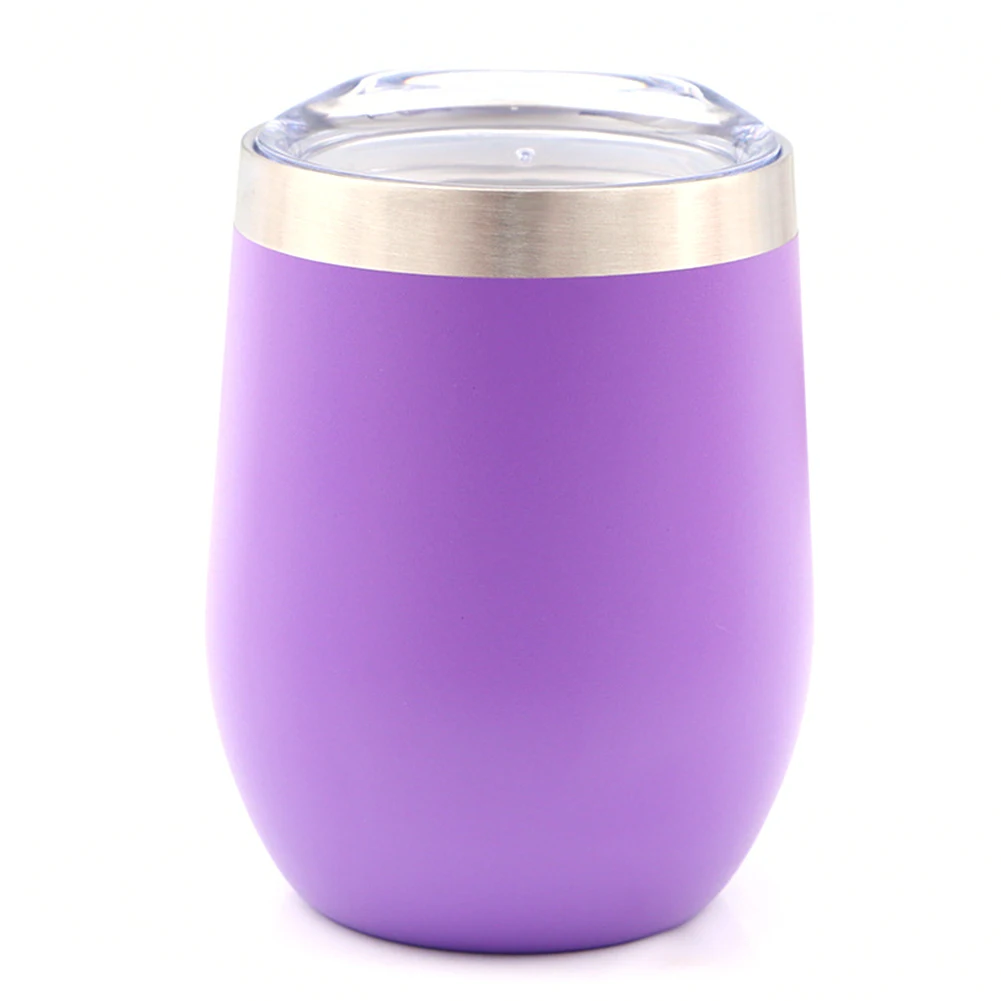 

350ML Vacuum Cup Double-deck Wine Insulated Portable Tumblers Outdoor Stemless Unbreakable Lids Stainless Steel
