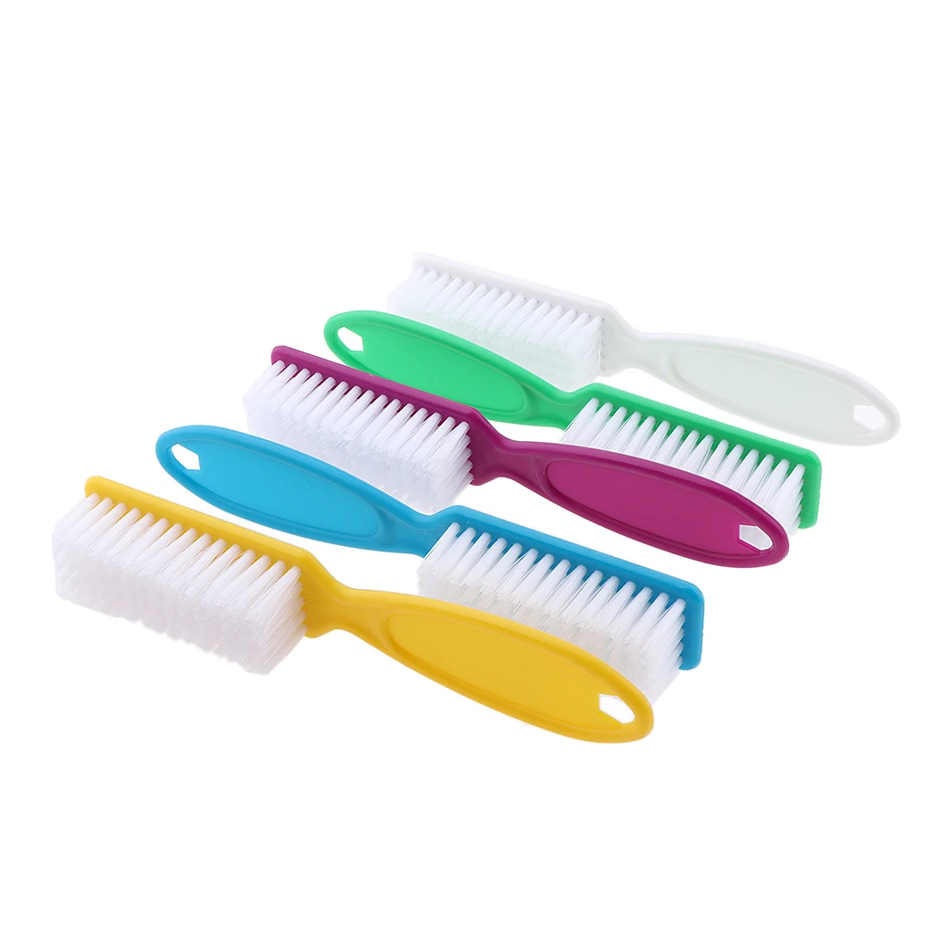 5PCS Long Handle Nail Scrub Cleaning Brush Set Nail Dust Cleaning Brush for Toenails and Fingernails Cleaner, Multi-color
