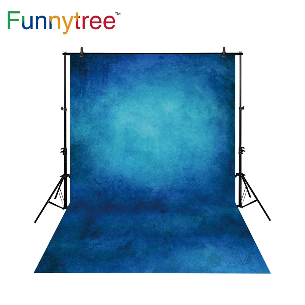 Тонкий виниловый тканевый фон для фотосъемки Funnytree темно-синий однотонный