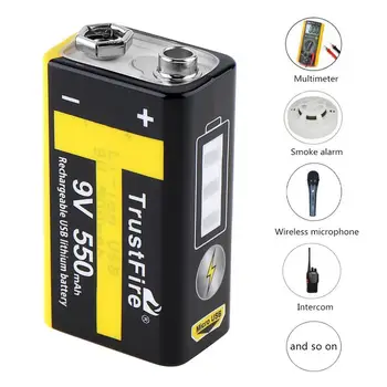 

TrustFire 9V 550mAh Rechargeable Lithium Battery with 3A Charging Current For Multimeter / Wireless Microphone / Alarm