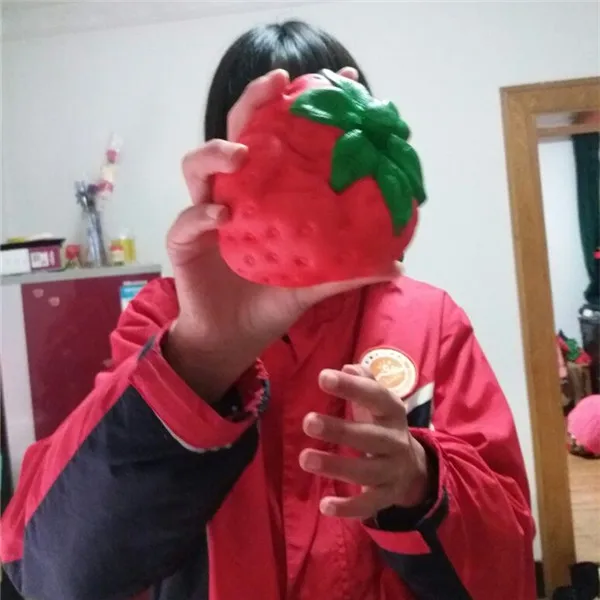 Big Jumbo Juicy Squishy Strawberry Fake Artificial Food Fruit Memory Foam Venting toys - Buyer Show 11
