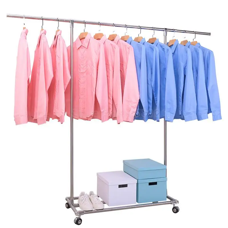

Drying rack floor single pole stainless steel drying rack indoor hanging clothes rack pole drying rack bedroom