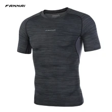 Fannai быстросохнущая Мужская футболка с коротким рукавом Футболка для бега фитнес-плотно теннисная тренировка футбола Джерси Спортивная одежда M-5XL большой размер