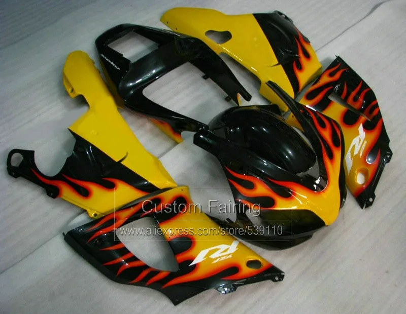 Топ-sehying Обтекатели для Yamaha YZF R1 98 99(yehyow пламя) 1998 1999 комплект обтекателей+ 7 подарки HY53