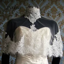 ZYLLGF Болеро свадебное с высоким горлом свадебное обертывание цвета слоновой кости на заказ женские свадебные куртки с аппликацией WBJ2