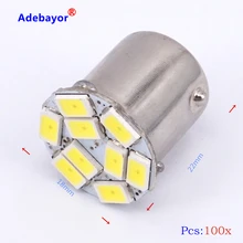 100 х HotSale P21W1156 BA15S 5630 Светодиодный 9 SMD R5W поворота руля автомобиль лампа тормоз заднего хода подсветка