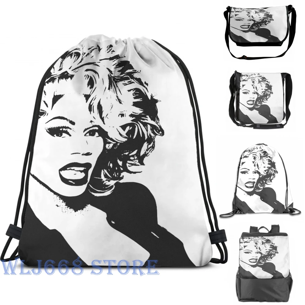 

Funny graphic print shoulder Bags women RuPaul Single shoulder backpack travel for men Gym Bag