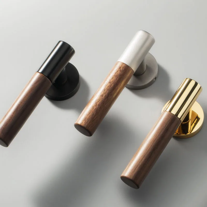  3 Colors/Zinc Alloy+Walnut Door lock Simple Bedroom/Kitchen/Living Room Interior Door Handles Furni - 33014262273