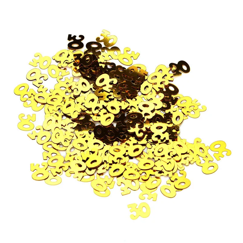 Gold Happy Birthday Confetti 30 40 50 60 70 80 Age Gold Number Decor Wedding Party Table Decoration Party Supplies S27 (4)