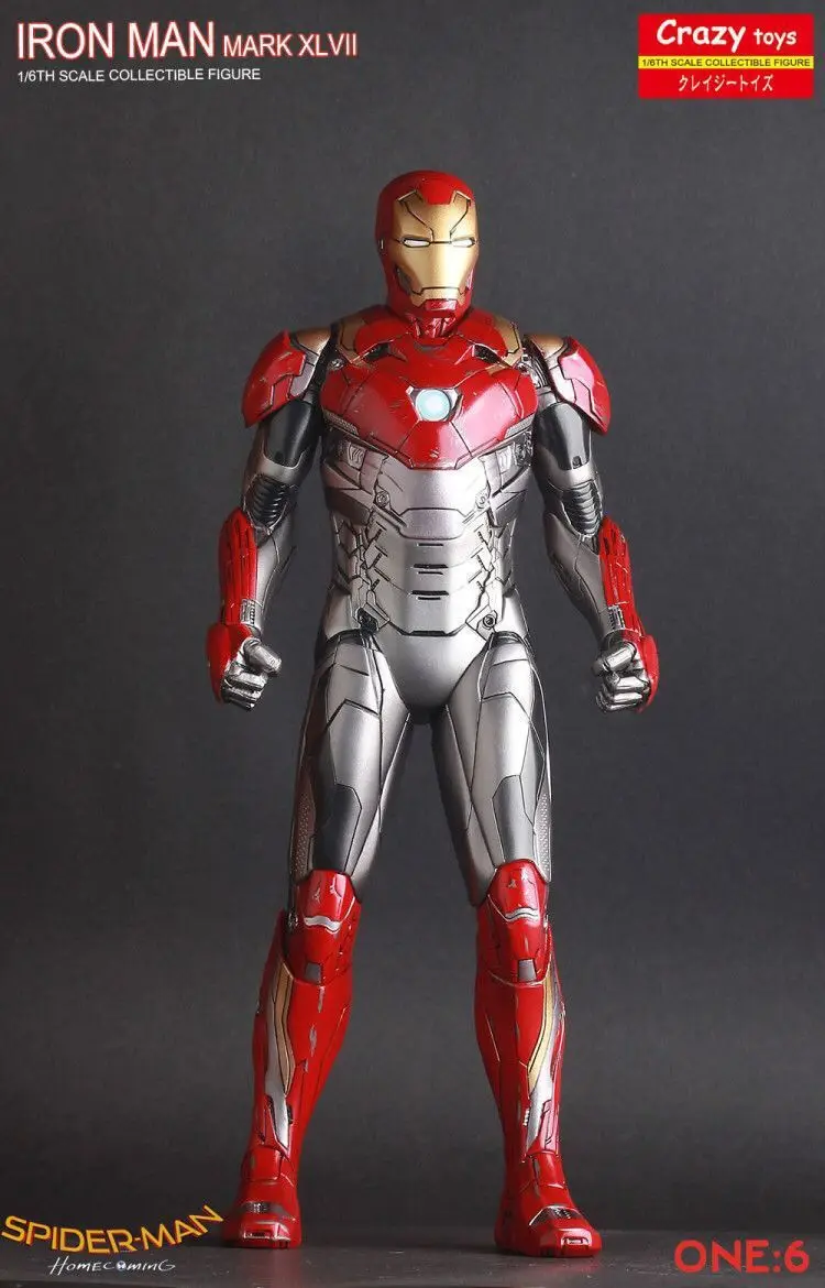 

Crazy Toys Marvel Ironman Mark XLVII Mk47 1/6 scale Iron Man PVC Statue Action Figure Model Toys in Movie Spiderman