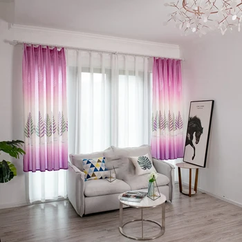 

Home Textiles Multicolor Polyester Curtains Window Living Room Bedroom Kitchen Curtains Drapes Leaf Tree Print Curtain