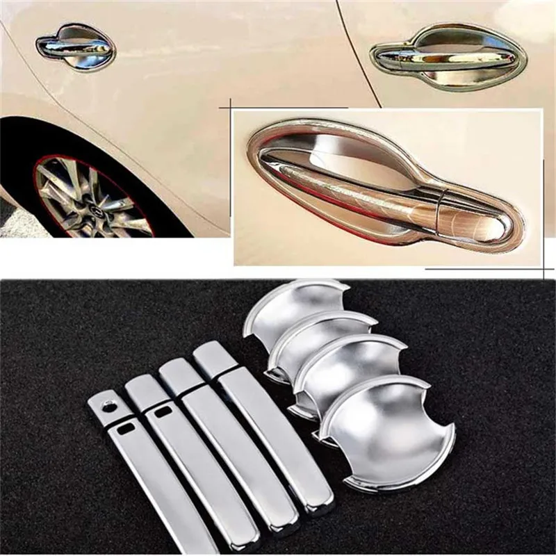

Non-Rusty Chrome Door Handle Bowl Cover Cup Overlay Trim For Mazda Axela