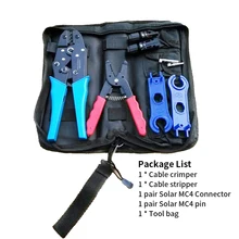 Solar MC4 Crimping Tools 1pair MC4 Connector Tool Bag Stripper Spanner Crimper Assembly Wrench Tool Kit for Solar Panel PV Cable