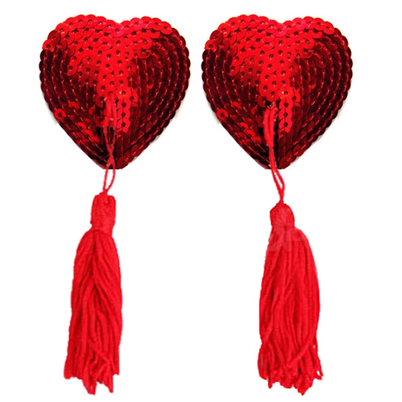 

Self Adhesive Tassel Nipple Cover Sexy Heart Pasties Invisible Bra Pads Breast Tape Covers Fetish Boob Tape Bra Accessories