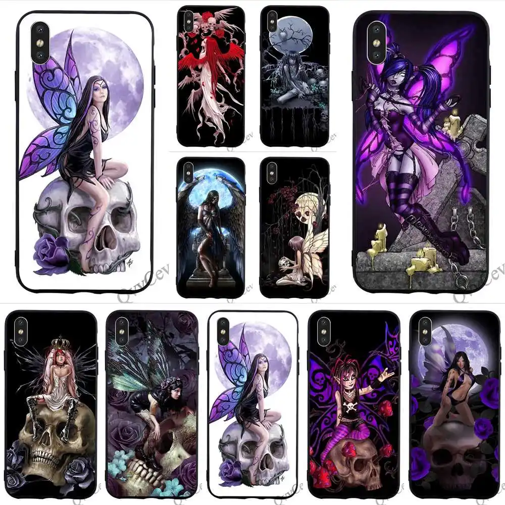 

Print Gothic Skull Fairy Phone Cover for iPhone 8 Case 7 Plus Xs Max XR X 6 6S 5S 5 SE Cases Back
