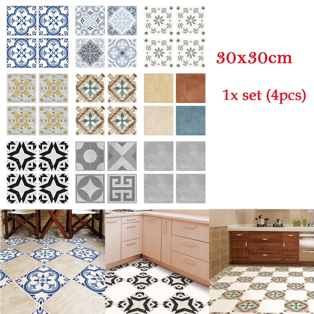 Self Adhesive Tile Art Floor Wall Decal Sticker DIY Kitchen Bathroom Decor Vinyl
