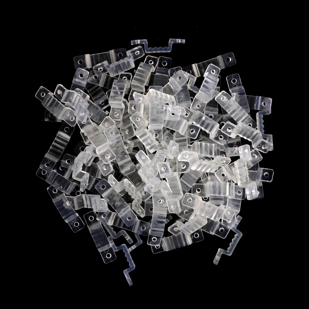 100Pcs Silica Gel 10mm LED Fixing Silicon Mounting Clips For 220V 5050 2835 Waterproof LED S p Light Connector For 220V Tape