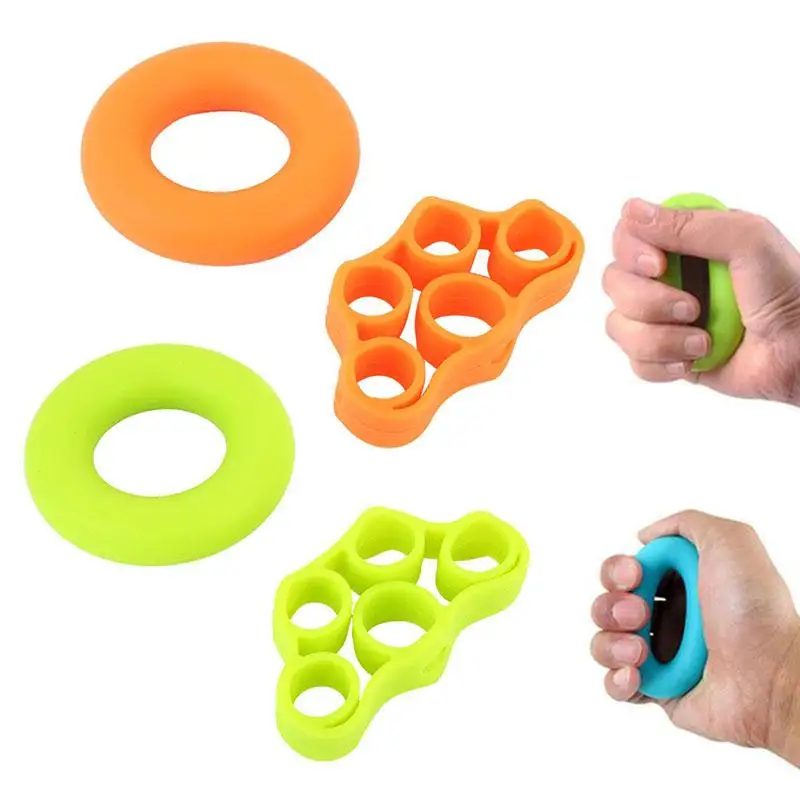 

2pcs /set Fitness Strength Finger Hand Grip Muscle Power Training Rubber Ring Exerciser Silicone Hand Expander Gripping Ring