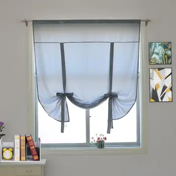 

Satin Cloth Roman Blinds Solid Color Semi-shading Living Room Kitchen Window Wave Curtain