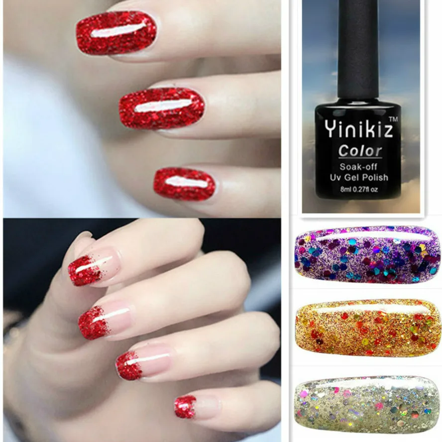 

1 Box Crystal Color Magic Mirror Chameleon Glitter Nail Flakes Sequins Powder Gold Silver Red Irregular Paillette Manicure Nail