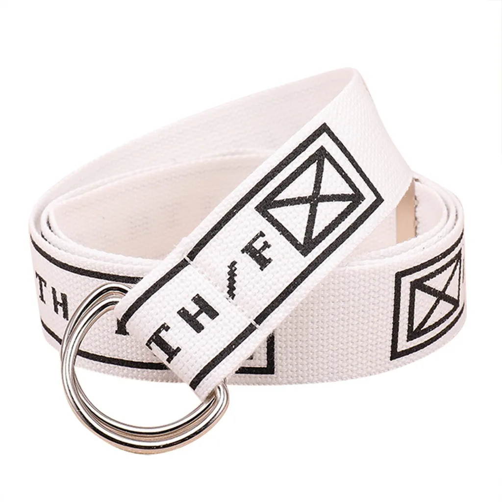 Модные женские повседневные парусиновые ремни с пряжкой и буквенным принтом