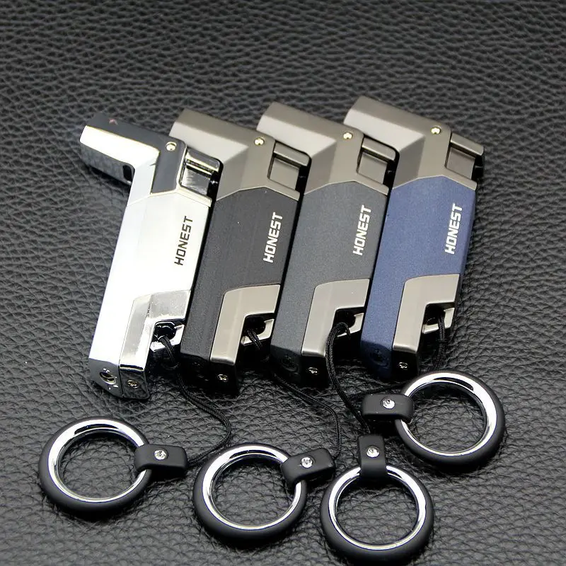 

Windproof Stainless steel Butane Jet 1300 C Turbo Torch Lighter Key Ring NO GAS Outdoor Survival kit Gift