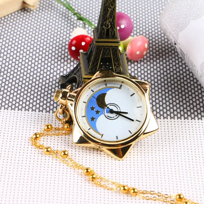 

Sailor Moon Pocket Watch Crystal Tuxedo Mask Cosplay Necklace Star Locket Watch