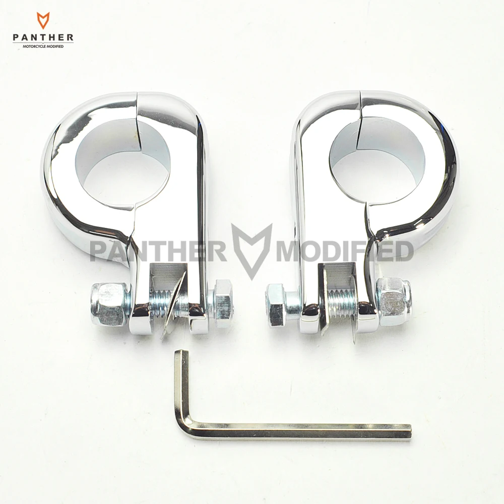 

Chrome Motorcycle Foot Rest Moto Foot Peg P-Clamp Mounting Kits case for Harley engine guards 1 1/4" 32mm Highway bar