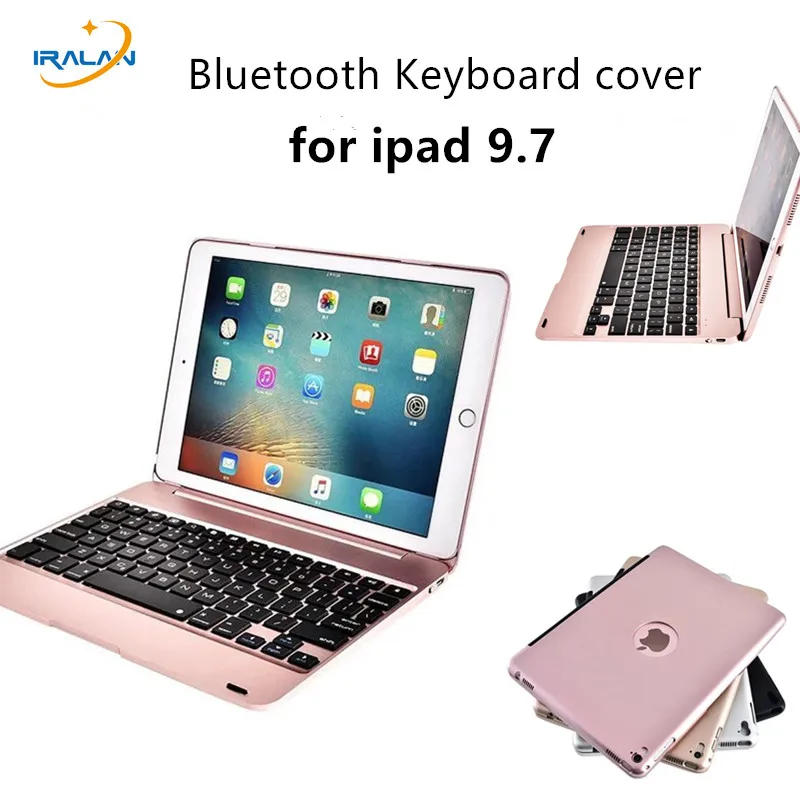 

HOT 4 Colors Full Body ABS plastic Bluetooth Keyboard Cover With Stand Case For apple iPad Pro 9.7 inch +pen+film Christmas gift