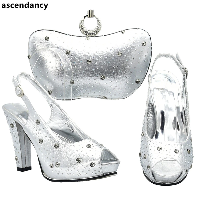 

Latest Design Shoe and Bag Set for Party In Women Italian Shoes with Matching Bags for Women High Heels Wome Summer Pumps