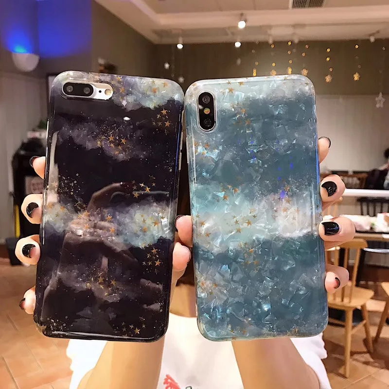 

Stars Shell Patterns for Apple XS Max/XR Applicable for iPhone8plus/7/7P/6s Fashion Soft TPU Phone Case