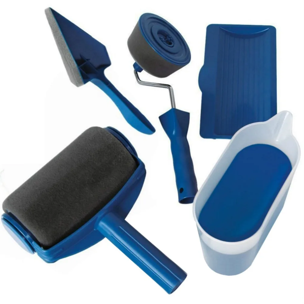 

Paint Roller Brush Set Professional Household Wall DIY Painting Flocked Edger Corner Cutter Painter Resting Tray Paint Jug