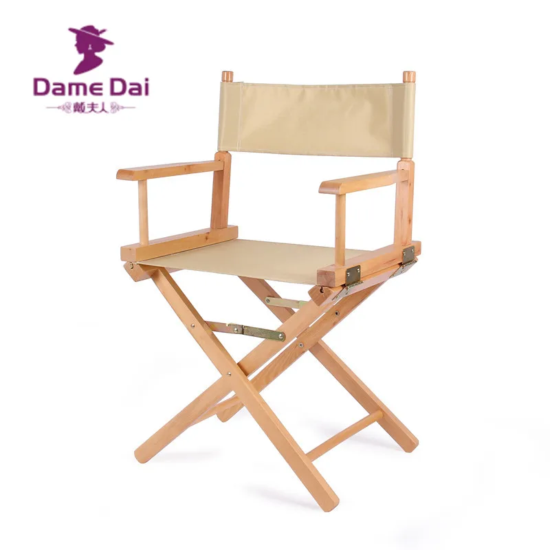 Standard Height Directors Chair Canvas Seat and Back Outdoor Furniture Portable Wood Director Chairs Folding Camping Beach Chair