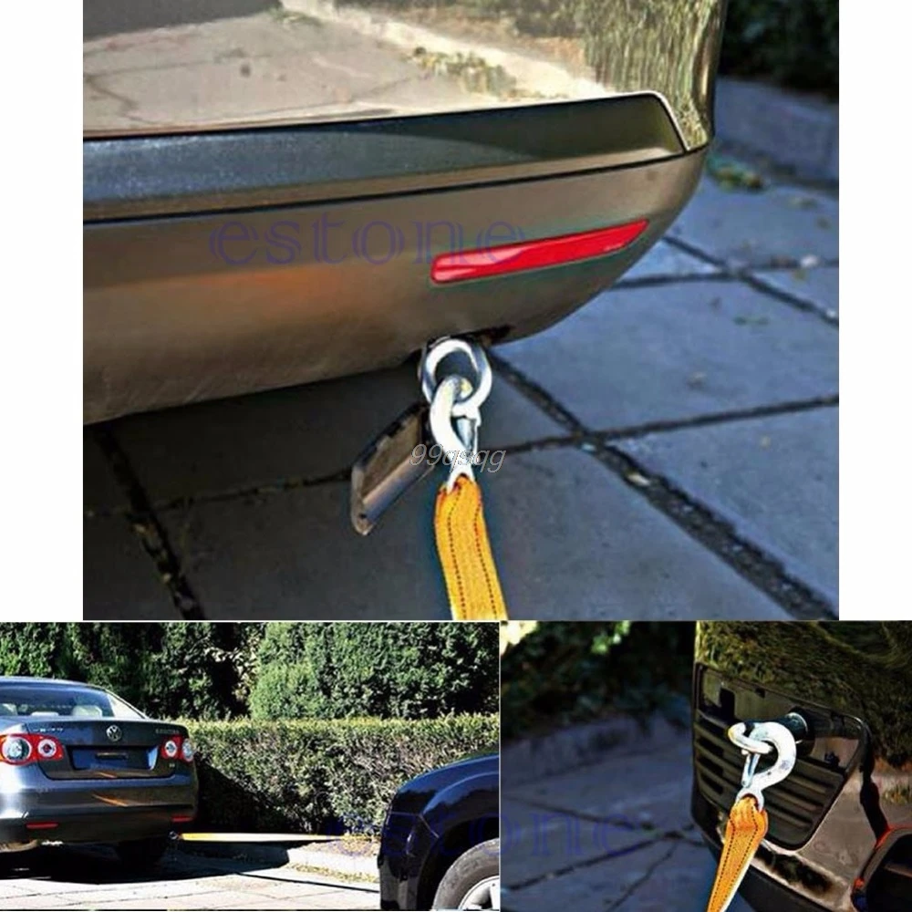 جديد 3 طن سيارة حبل للسحب كابل سحب الشريط مع خطاف الطوارئ الثقيلة 3 M قطرة الشحن