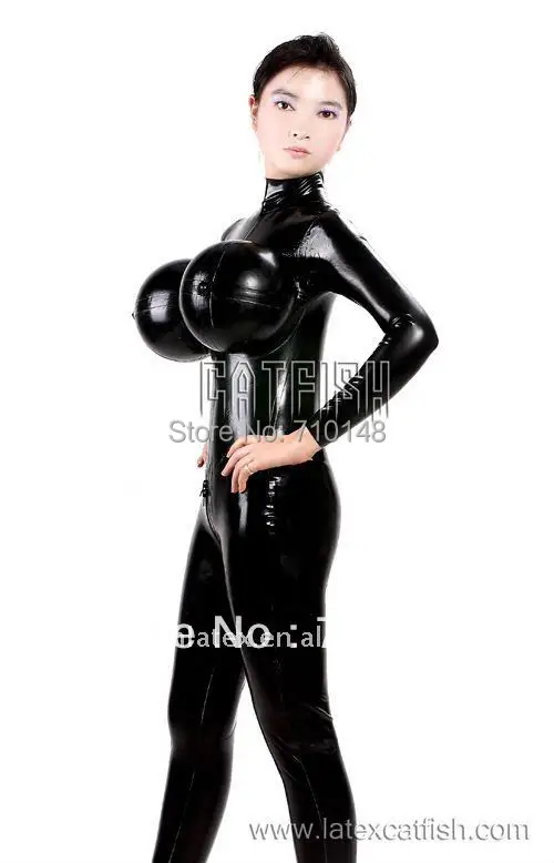 2439.05TRY |Latex catsuit for woman with Inflatable Breasts CF INNV054|suit girls|...