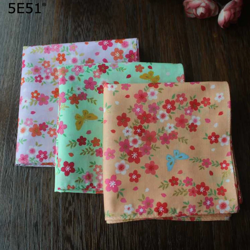  Women big handkerchief kerchief furoshiki cotton 100%/flower printed 52cm/Many uses