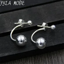 Fyla Mode 8mm Round Ball Stud Earring for Women S925 Pure Silver Bead Earring Unisex High Quality Fashion Jewelry TYC213