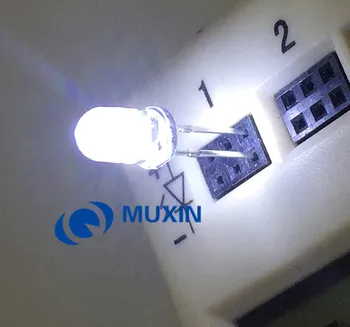 

5mm White LED Round Light Emitting Diode Foggy Ultra Bright Lamp Bead Plug-in DIY Kit Wide Angle DIP 200pcs /lot