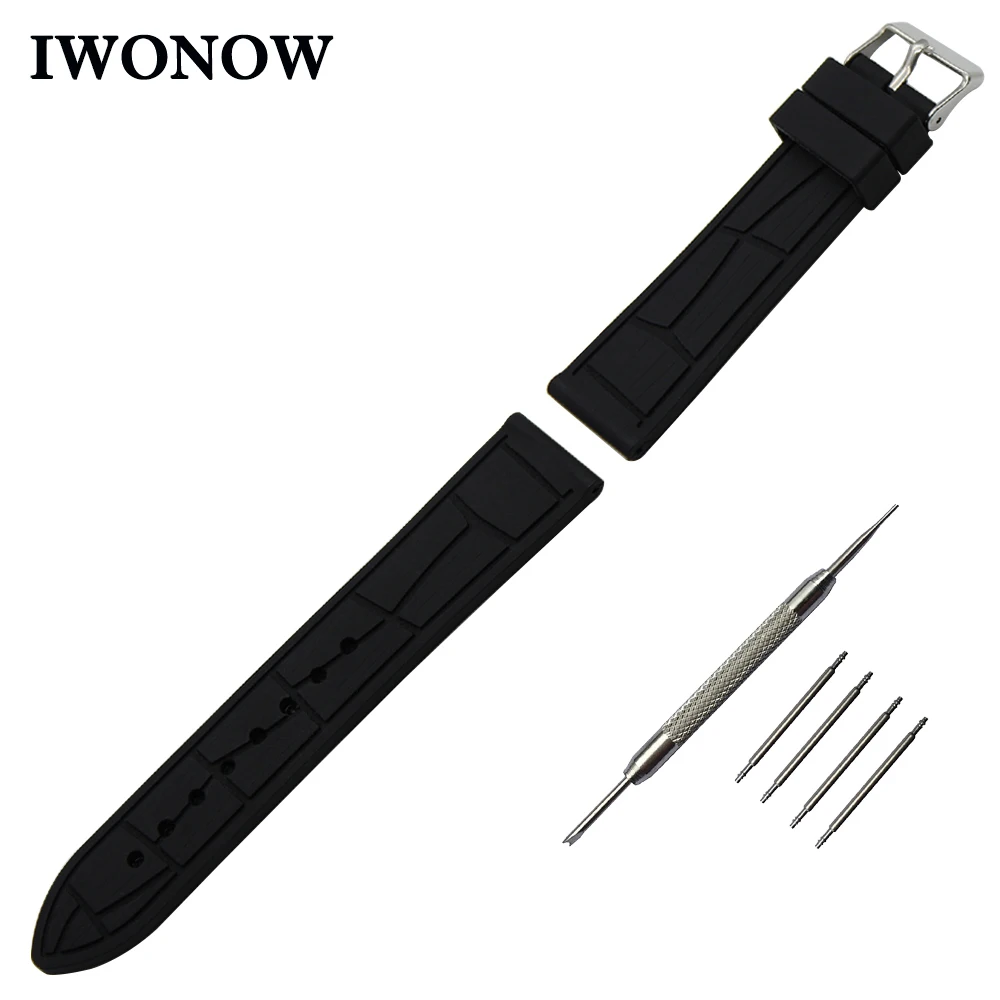 

Silicone Watch Band 22mm for Asus ZenWatch 1 2 Men WI500Q WI501Q Stainless Steel Pin Buckle Strap Rubber Wrist Belt Bracelet