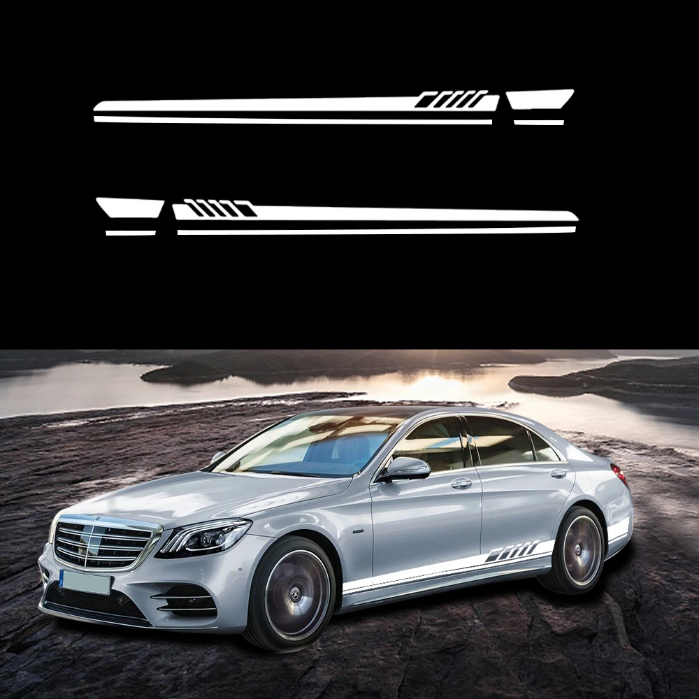 2X авто-Стайлинг наклейка s Боковая дверь Светоотражающая наклейка личность для Mercedes Benz C E серия W204 W205 W212 W211 CLA GLC GLA ML