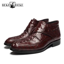 Английский стиль; мужские байкерские ботинки из натуральной коровьей кожи на низком каблуке с острым носком; Мужская Новая модная обувь; ботильоны; цвет красный, черный