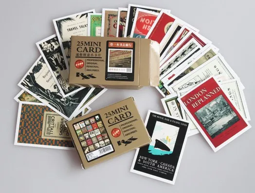 

1set/lot Business cards Vintage Travel DIY Multifunction MINI card set/ 25PCS/SET nice gift