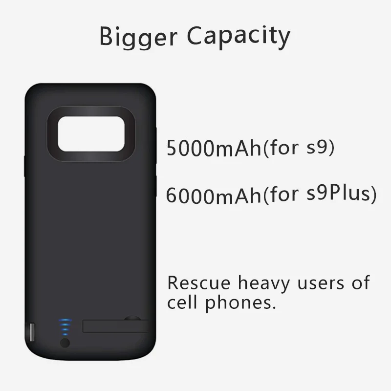 Battery Case Charger Case 5000 6000mAh Power Case For Samsung S9 S9 Plus Battery Charging Case Power Bank чехол аккумулятор