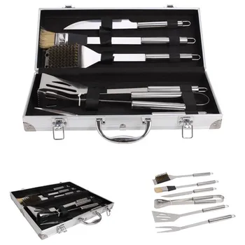 

6 Pcs BBQ Barbecue Tools Steel Stainless Kitchen Cooking Grill Bake Meat Picnic