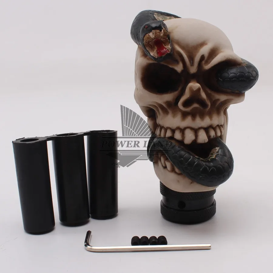 

1set Resin Car Gear Knob Handles Gear Shift Knob Manual Horror Skull Head Snake Style Shifter Shift Lever Knob Handbrake Covers