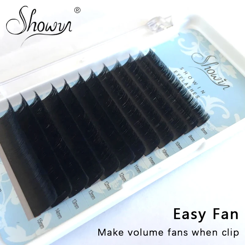 

Easy Fast Self-Making Fans Eyelash Extension Bloom Automatic Lashes Volume Individual False Faux Eyelashes