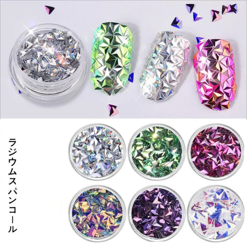 6 Style Nail Glitter Multicolor diamond DIY UV gel Decoration Mini